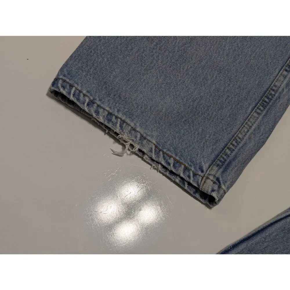 Vintage Levi's 501 XX Straight Leg Jeans Light Wash Blue 90s Made In USA Cotton